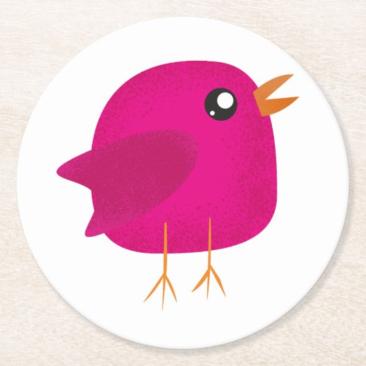 Kinder niedliche Birke Runder Pappuntersetzer (Vorderseite)