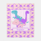 Kinder Niedliche Dinosaurier Pink Fleece Blanket (Vorderseite)