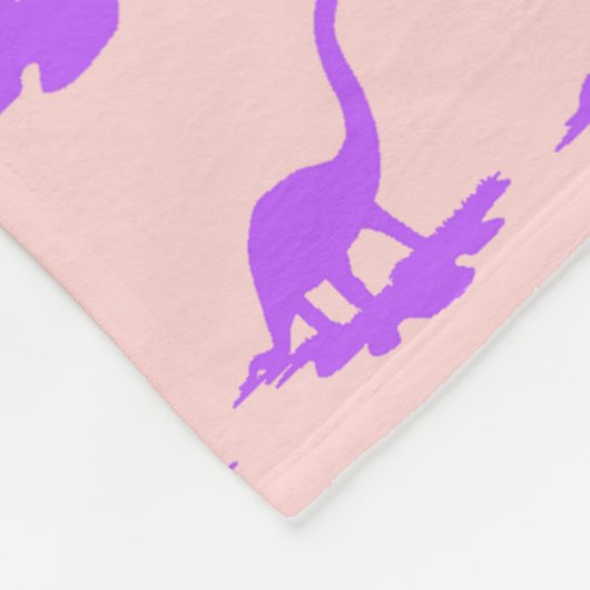 Kinder Niedliche Dinosaurier Pink Fleece Blanket (Ecke)