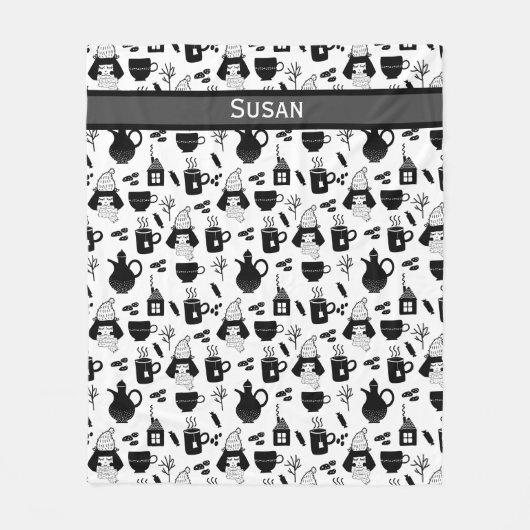 Kinder Niedliche Erwärmung Tee Kakao Heiße Schokol Fleecedecke (Vorderseite)