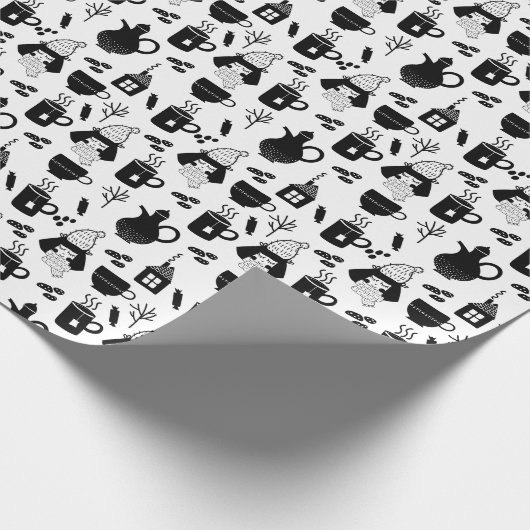 Kinder Niedliche Erwärmung Tee Kakao Heiße Schokol Geschenkpapier (Ecke)
