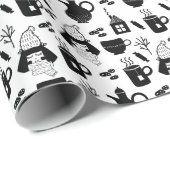 Kinder Niedliche Erwärmung Tee Kakao Heiße Schokol Geschenkpapier (Rolleneckpunkt)