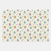 Kinder Niedliche farbenfrohe Owls Acorns Pilze Geschenkpapier Set (Vorderseite 2)