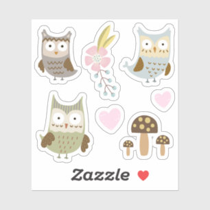 Kinder Niedliche farbige Eulen #3 Aufkleber