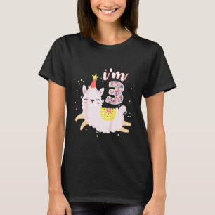 Kinder Niedliche Geburtstag Llama Im 3 Jahre alt M T-Shirt