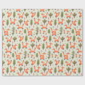 Kinder Niedliche glückliche Füchse spielen im Wald Geschenkpapier (Flach)