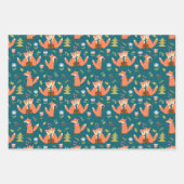 Kinder Niedliche glückliche Füchse spielen in Fore Geschenkpapier Set (Vorderseite 3)