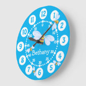 Kinder niedliche Hummeln, weiße blaue Wanduhr (Winkel)