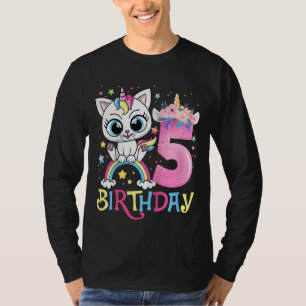 Kinder Niedliche Katze Einhorn Gesicht Bläschen 5 T-Shirt