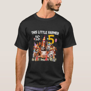 Kinder Niedliche Landtiere 5. Geburtstag für Junge T-Shirt