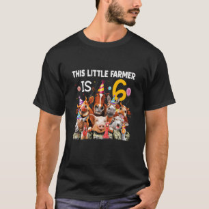 Kinder Niedliche Landtiere 6. Geburtstag für Junge T-Shirt