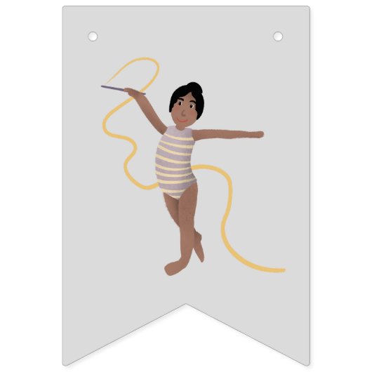 Kinder Niedliche Lila Gymnastik Geburtstag Wimpelkette (Erste Fahne)