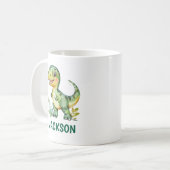 Kinder Niedliche Personalisierte Dinosaurier-Tasse Kaffeetasse (Vorderseite Links)