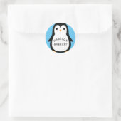 Kinder Niedliche Pinguin Name Umschlag Aufkleber A (Tasche)