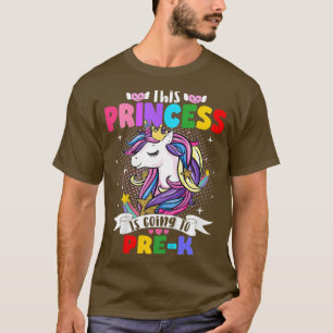Kinder Niedliche Prinzessin Unicorn PreK zurück zu T-Shirt