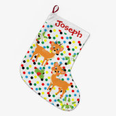 Kinder Niedliche Rentieranlage Großer Weihnachtsstrumpf (Vorderansicht (hängend))