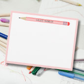 Kinder Niedliche rosa einfache Bleistiftkarte Mitteilungskarte