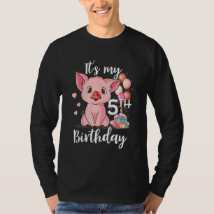 Kinder Niedliche Schweine zum 5. Geburtstag für Kl T-Shirt