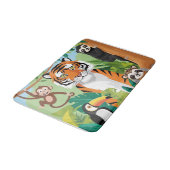 Kinder Niedliche Tiere Jungle Tiger Affenvogel Badematte (Schrägansicht)