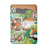 Kinder Niedliche Tiere Jungle Tiger Affenvogel Badematte (Vorderseite Vertikal)