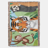 Kinder Niedliche Tiere Jungle Tiger Affenvogel Decke (Vorderseite Vertikal)