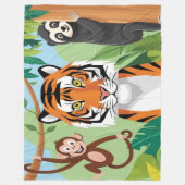 Kinder Niedliche Tiere Jungle Tiger Affenvogel Fleecedecke (Vorderseite)