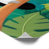 Kinder Niedliche Tiere Jungle Tiger Affenvogel Poster (Ecke)