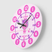 Kinder niedliche Uhu rosa lila Wanduhr (Winkel)