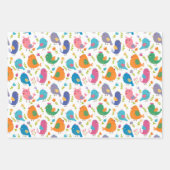 Kinder Niedliche Vögel Tweetend Geschenkpapier Set (Vorderseite 3)