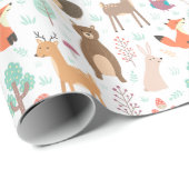 Kinder Niedliche Waldtiere Porcupine Deer Brown Be Geschenkpapier (Rolleneckpunkt)