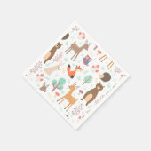 Kinder Niedliche Waldtiere Porcupine Deer Brown Be Serviette (Ecke)