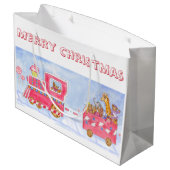 Kinder Niedliche Weihnachtsspielzeugbahn Geschenkt Große Geschenktüte (Rückseite Schrägansicht)