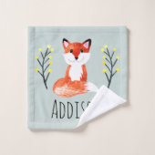 Kinder Niedlichen moderne Waldtiere Muster Fox Nam Badhandtuch Set (Waschlappen)