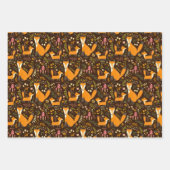 Kinder Niedlichen Waldwald Fox Familie Pilze Blume Geschenkpapier Set (Vorderseite 2)
