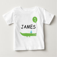 Kinder Niedlicher Alligator und Ballon 1. Geburtst