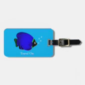 Kinder Niedlicher Blauer Fisch Gepäckanhänger (Vorderseite horizontal)