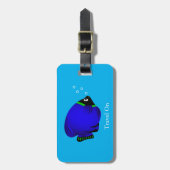 Kinder Niedlicher Blauer Fisch Gepäckanhänger (Vorderseite vertikal)