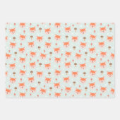 Kinder Niedlicher Cartoon Fox gegenüber Pilzen Geschenkpapier Set (Vorderseite 2)