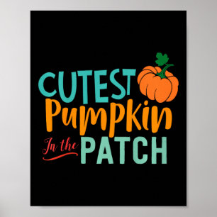 Kinder Niedlicher Kürbis im Herbst des Patches Poster