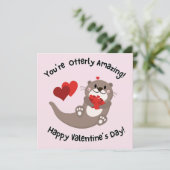 Kinder Niedlicher Phantastischer Valentinstag Feiertagskarte (Stehend Vorderseite)