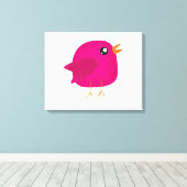 Kinder niedlicher Vogel Leinwanddruck (Insitu (Holzboden))