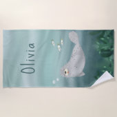 Kinder Niedliches blaues Siegel unter dem Meer Strandtuch (Vorderseite)