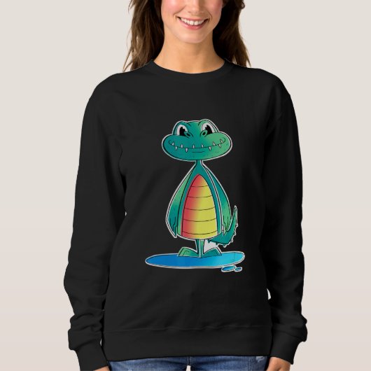 Kinder Niedliches Krokodil Sweatshirt (Vorderseite)
