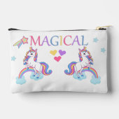 Kinder Niedliches magisches Einhorn und Regenbogen Zubehörtasche (Rückseite)