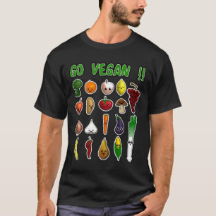 Kinder Niedliches Obst und Gemüse für Vegane und V T-Shirt
