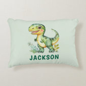 Kinder Niedliches Personalisiertes Dinosaurier Kin Dekokissen (Vorderseite)