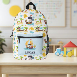 Kinder Niedliches Personalisiertes Piratenschiff M Bedruckter Rucksack