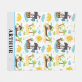 Kinder Niedliches Personalisiertes Piratenschiff M Fleecedecke (Vorderseite (Horizontal))