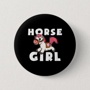 Kinder Niedliches Pferd Girl Pony Schifffahrtsgese Button
