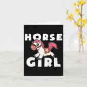 Kinder Niedliches Pferd Girl Pony Schifffahrtsgese Karte (Gelbe Blume)